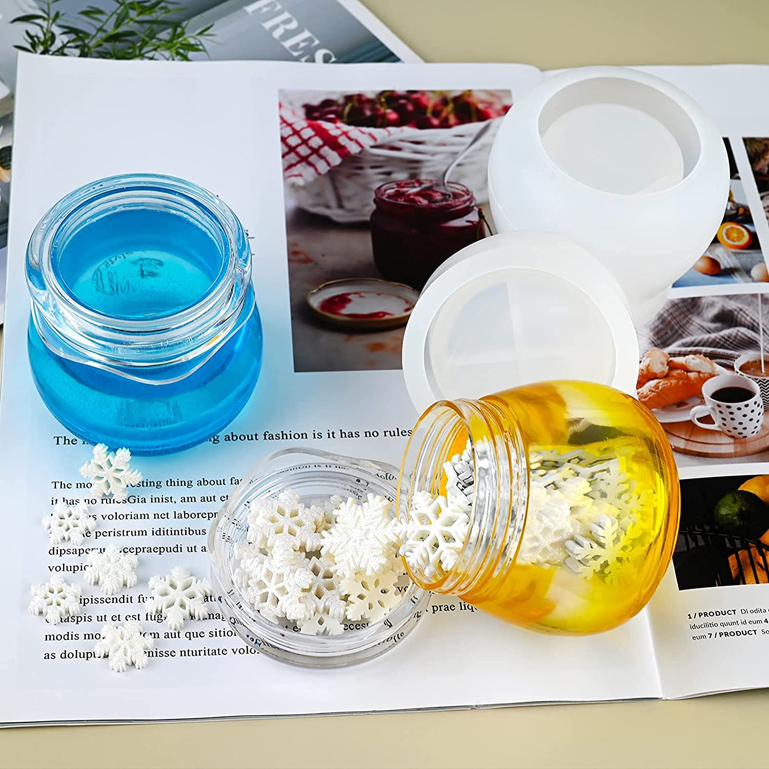 Epoxy Resin Mold Bottle with Lid - DIY Silicone Pudding Jar for Jewelry Making, Candy Storage, Candle Holder - Perfect for Home Decor, Crafting & Resin Casting Projects (Ideal for DIY Gifts, Party Favors & Small Item Organization)