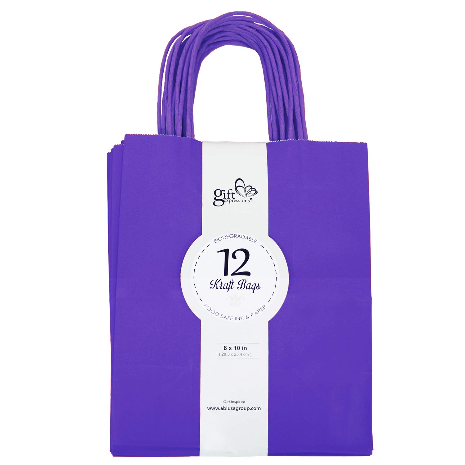 Premium Kraft Paper Bags Medium Size (360 Count) - Eco-Friendly Purple Shopping Bags for Retail, Grocery & Gift Packaging | Bulk Kraft Bags for Parties, Weddings & Small Business Use