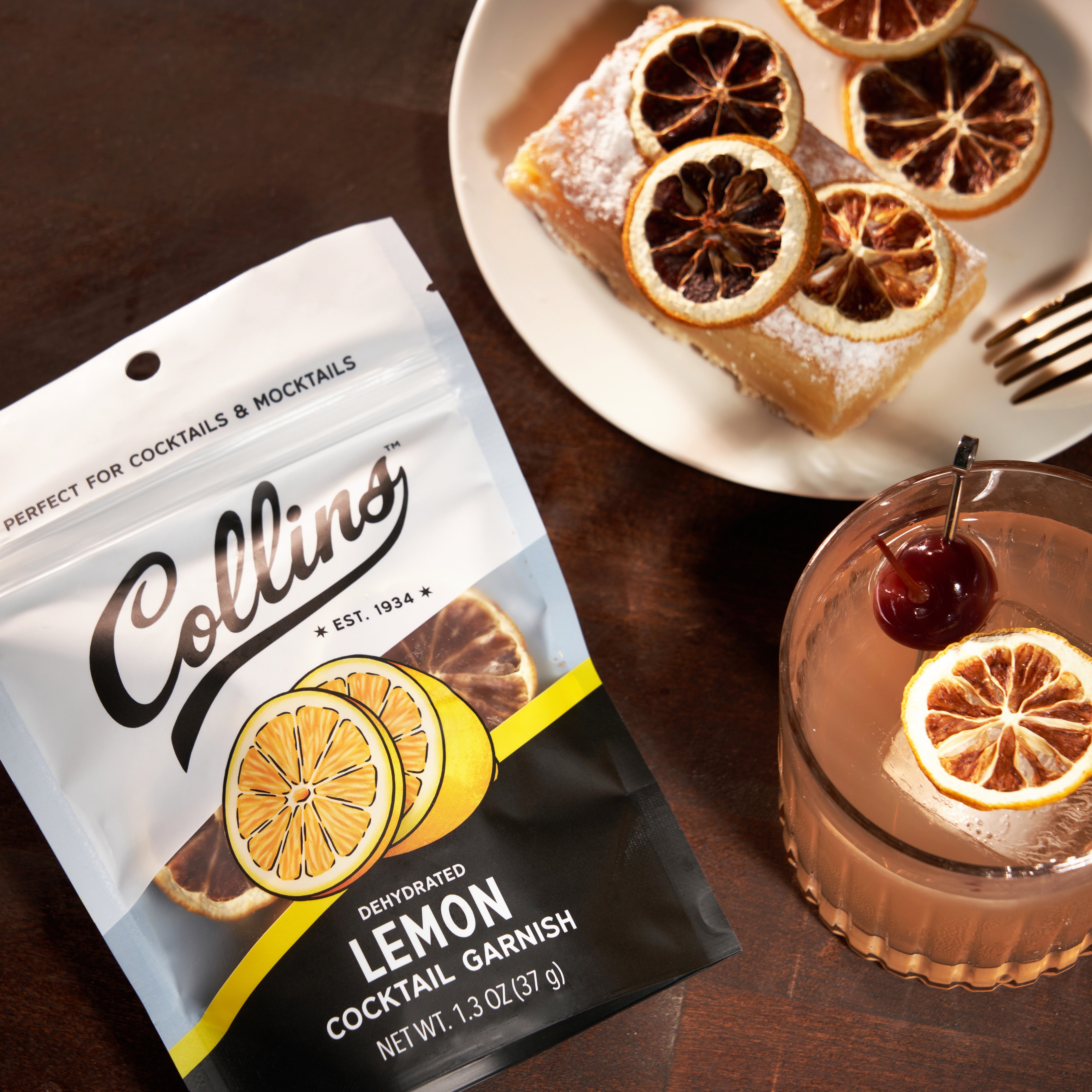 Organic Dehydrated Lemon Slices for Cocktails - 1.3 oz Pack - Perfect for Garnishing Drinks, Baking & Tea - All-Natural Cocktail Decorations for Margaritas, Mojitos & More