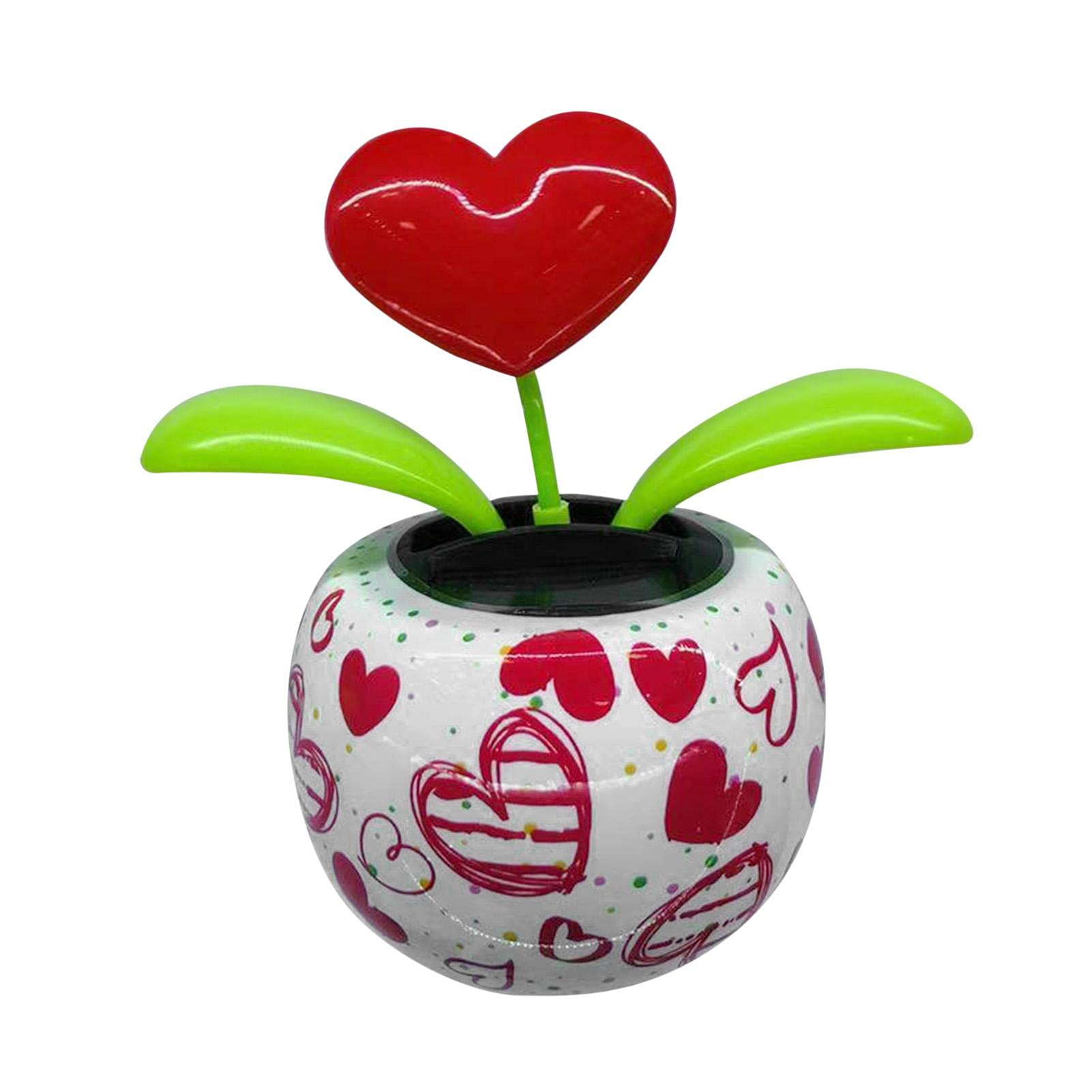 Solar Powered Dancing Flower Figurines - Heart Swing & Shaking Head Sunflower Decor for Car Dashboard, Desk, Office & Home Decor | Fun Gift Idea for Plant Lovers