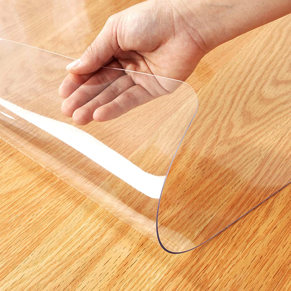 1.5mm Thick Clear PVC Desk Mat Protector - 60x84 Inch Waterproof Table Cover for Home Office, Dining Room, Coffee Table & Sofa End | Non-Slip, Durable & Easy to Clean Workspace Solution