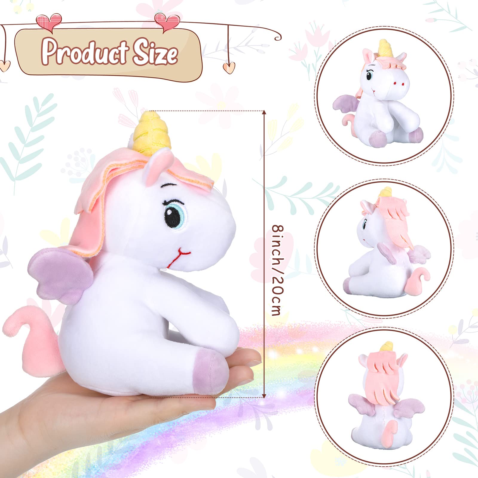 Skylety 4-Pack 6-Inch Easter Egg Stuffed Animals with Llama, Unicorn, Chick & Rabbit Plush Toys - Perfect for Easter Basket Stuffers, Gift Exchanges, Party Favors & Spring Celebrations