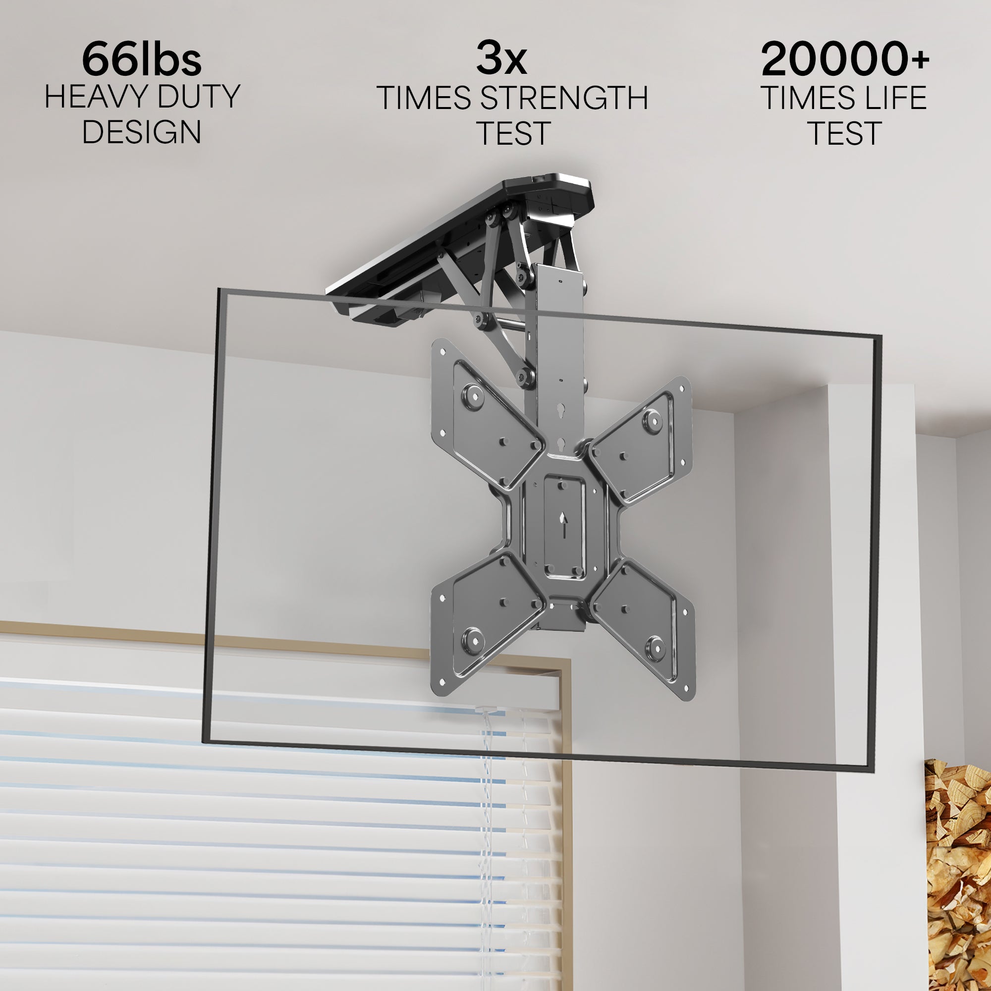 Universal Electric Flip Down Ceiling Mount for 23-55 Inch TVs - Perfect for Home Theaters, Gyms, and Commercial Spaces