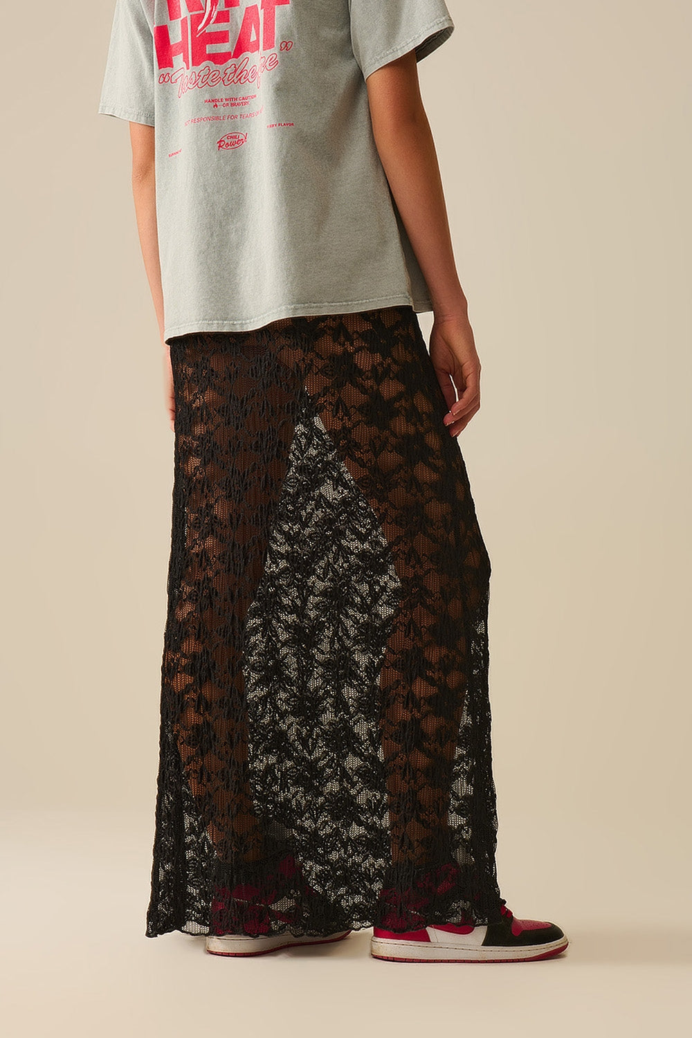 Bohemian Black Sheer Long Skirt for Women - Elegant Flowy Maxi Skirt for Beach, Festival, and Casual Wear