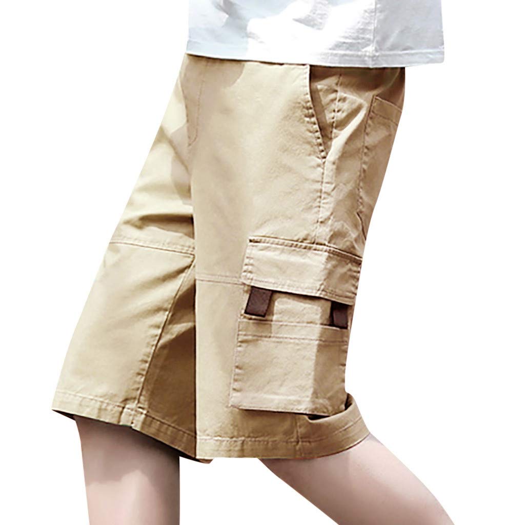 YHEGHT Men's Casual Outdoor Pocket Pants - Work Trousers & Beach Baggy Shorts for Hiking, Travel & Summer Wear | Comfortable & Stylish Apparel