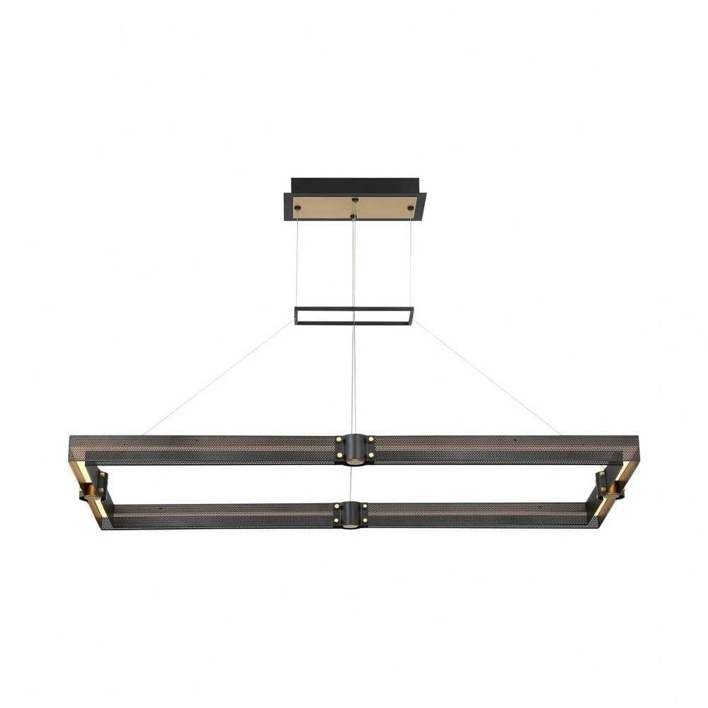 Eurofase 37060-015 Admiral Rectangular Chandelier - 1 Light Modern Ceiling Fixture for Dining Room, Living Room & Bedroom Lighting