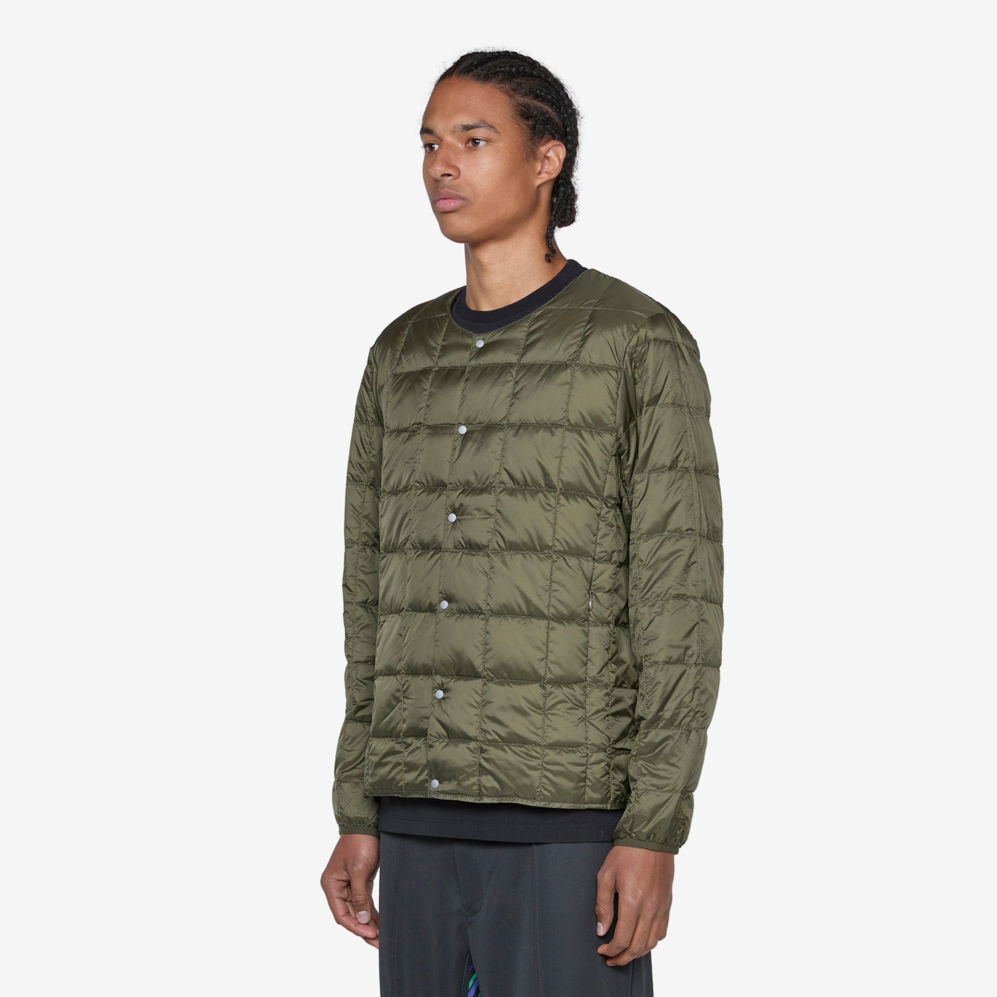Soft Shell Button Down Jacket for Men - Crew Neck, Dark Olive - Lightweight Outdoor Windbreaker for Hiking, Camping & Casual Wear