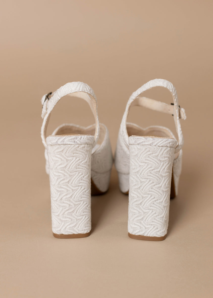 White Valentine's Day Platform Shoes for Women - Comfortable High Heel Sandals for Date Night, Party & Special Occasions