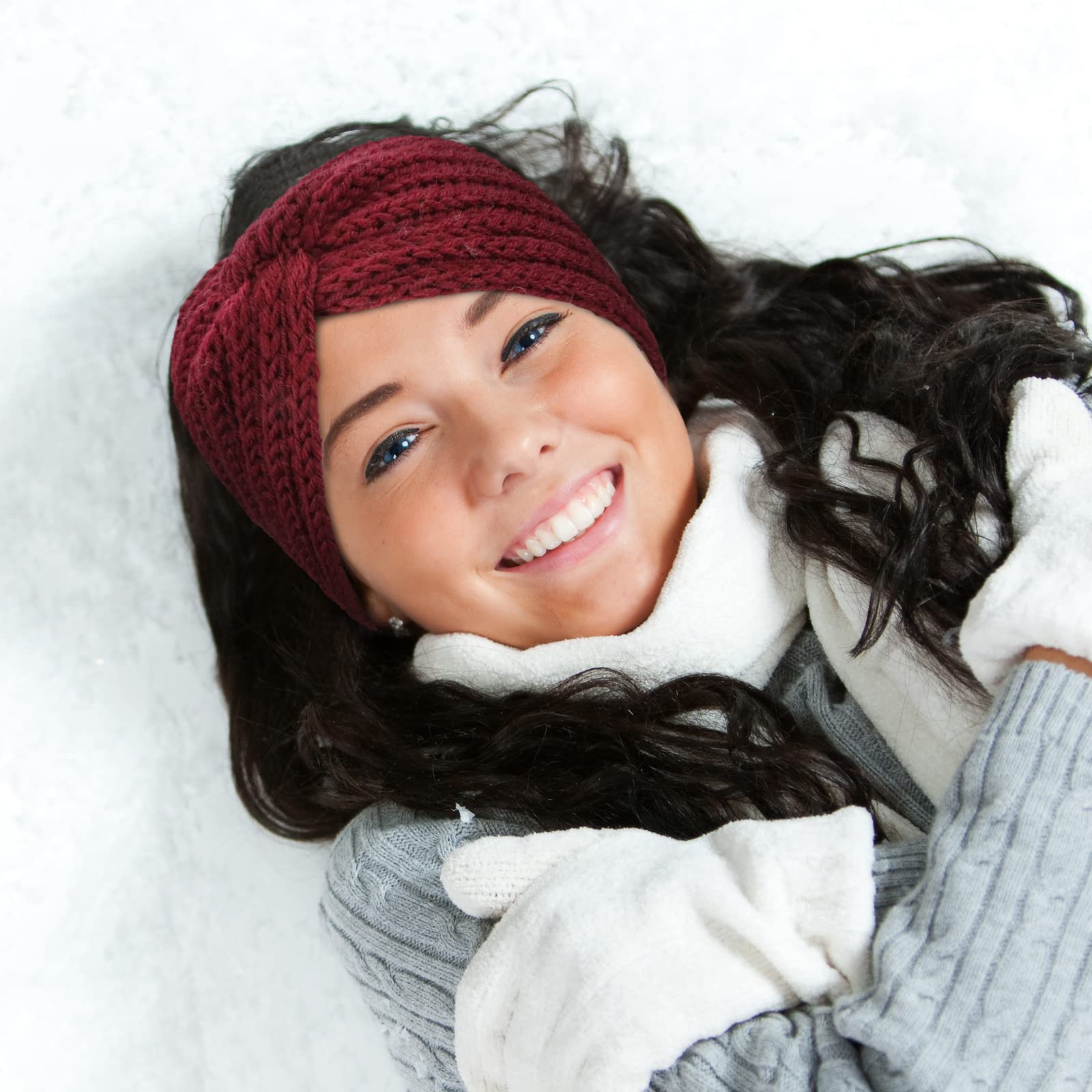 DRESHOW Women's Knit Crochet Headband - Soft Stretchy Ear Warmer & Turban Style Winter Head Wrap - Perfect for Cold Weather, Outdoor Activities & Fashion Accessories