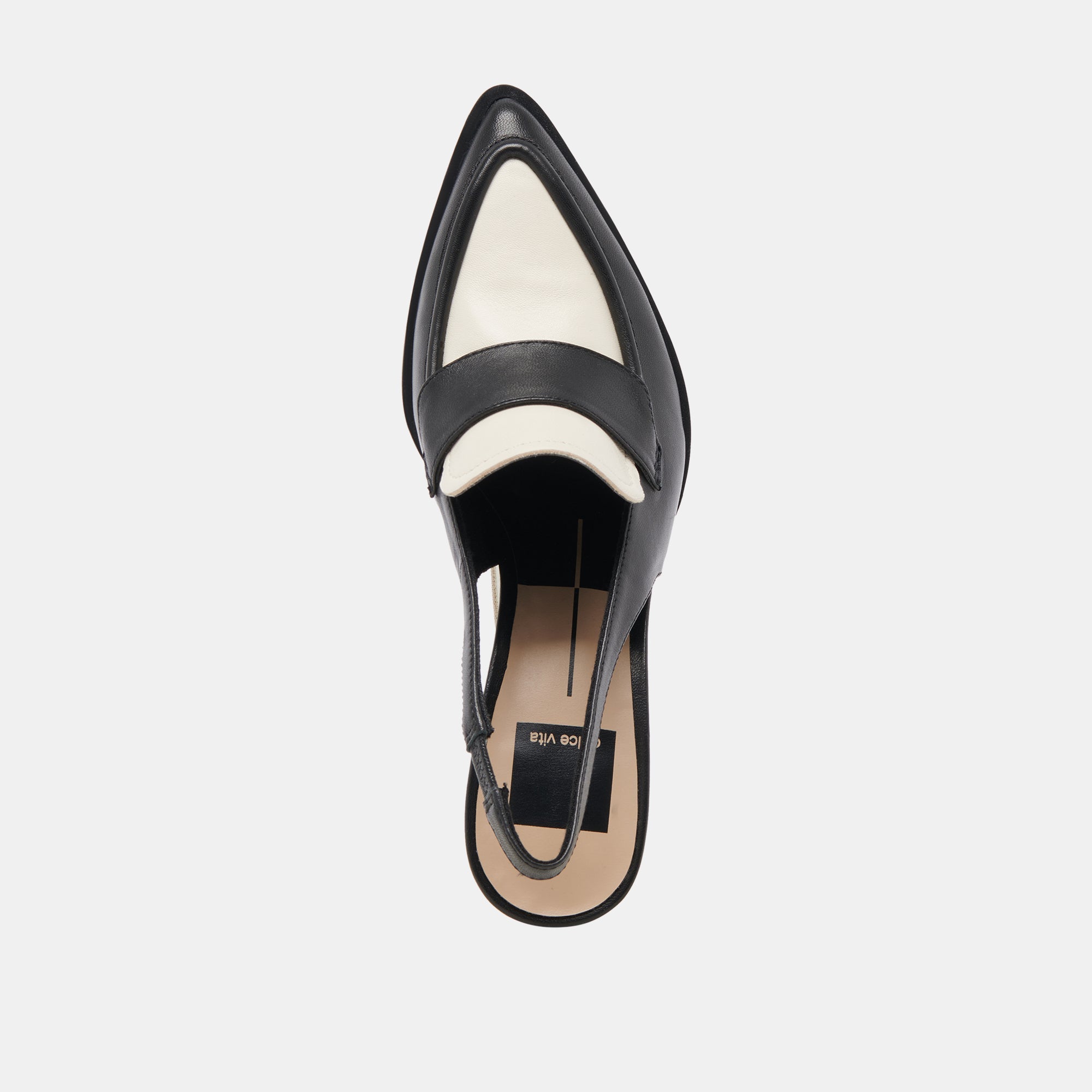 ADELE Women's Black & White Leather Heels - Stylish High Heel Pumps for Work, Party & Evening Wear | Comfortable Dress Shoes for Women