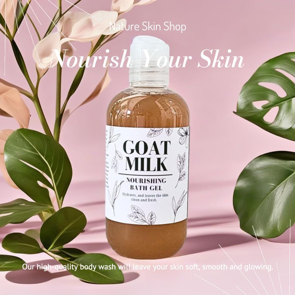 Organic Goat Milk & Coconut Orange Body Wash - Hydrating & Nourishing Shower Gel for Dry & Sensitive Skin - Perfect for Daily Use & Spa Relaxation at Home