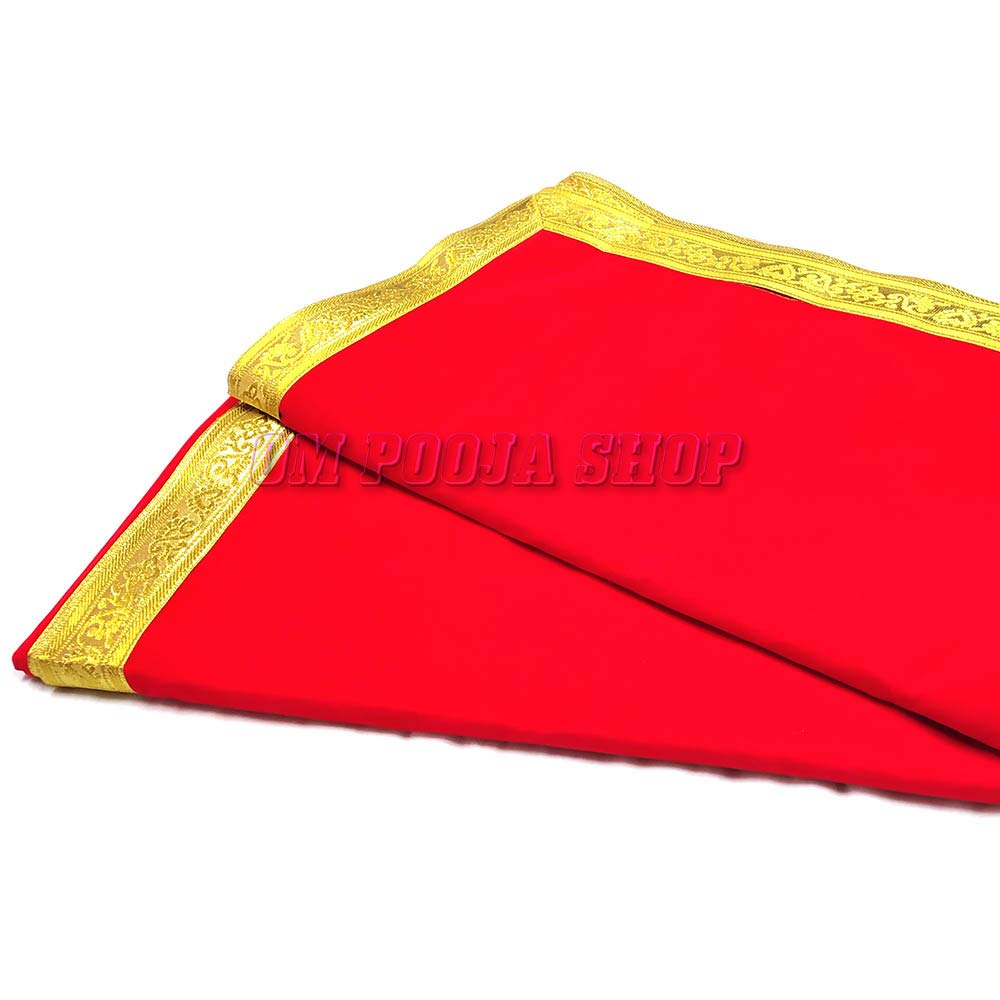 Premium Red Velvet Tablecloth - 2 Meter Rectangle Table Cover for Dining, Wedding, and Home Decor | Soft Velvet Fabric for Elegant Table Setting & Prayer Room Decoration
