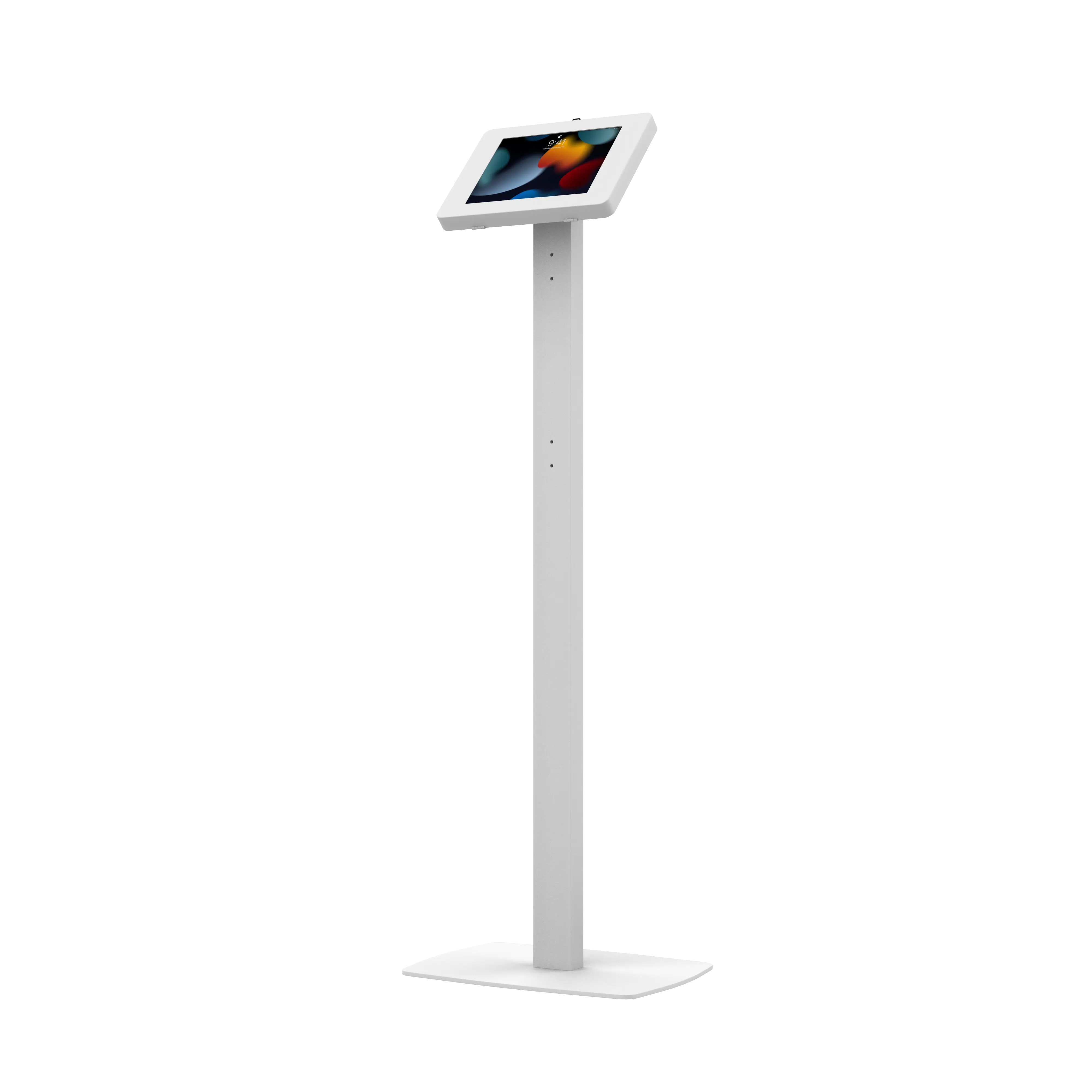 Premium Thin Profile Floor Stand with Security Enclosure - Heavy Duty Display Mount for Retail Stores, Museums & Exhibitions