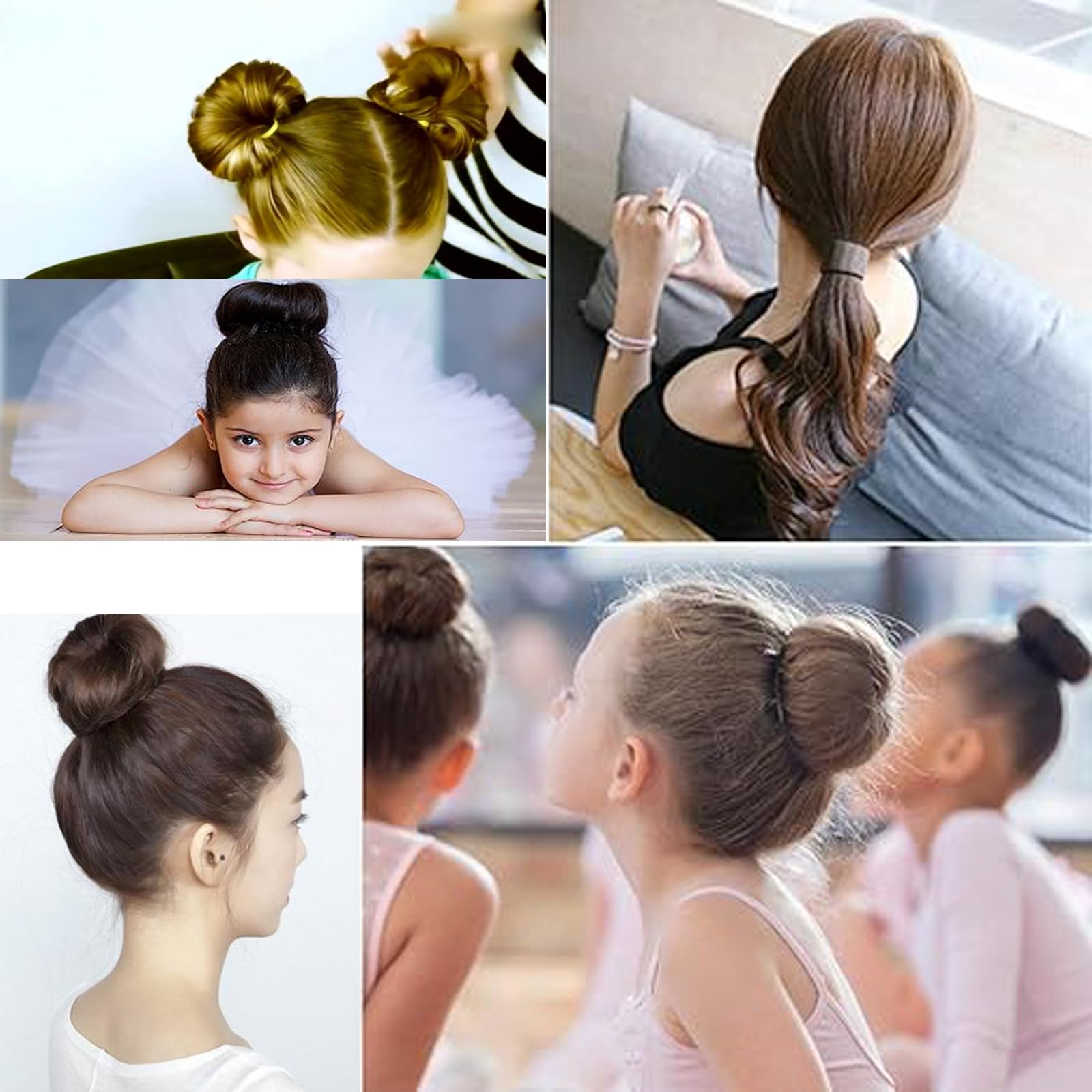 4 Pcs Magic Donut Hair Bun Maker - Invisible Hair Donut for Ballet, Dance & Everyday Hairstyles (Women & Kids)