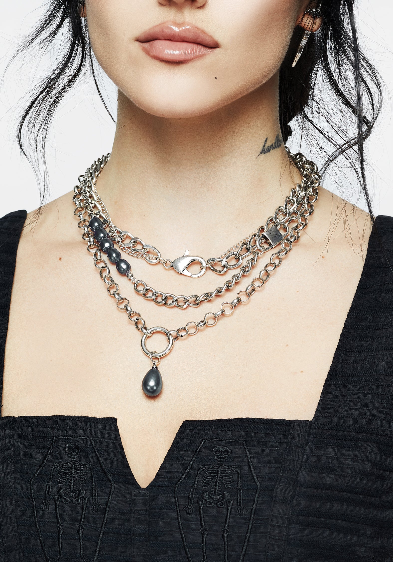 Leila Pearl Layered Necklace for Women - Elegant Multi Strand Pearl Choker & Pendant Necklace Jewelry | Perfect for Weddings, Parties & Everyday Wear