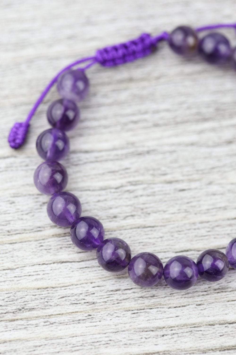 Natural Amethyst Wrist Mala Beads Bracelet - Healing Crystal Meditation Jewelry for Women & Men | Perfect for Yoga, Mindfulness & Spiritual Practice