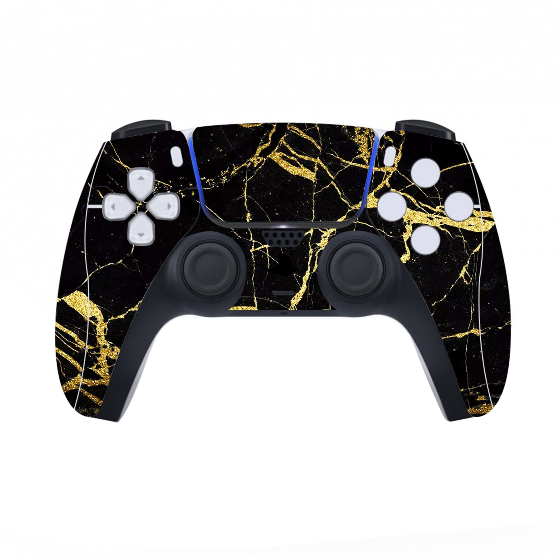 PlayVital Black & Gold Marble Vinyl Skin Decal Full Set for PS5 Console Digital Edition - Controller, Charging Station, Headset & Media Remote Sticker Cover - Premium Protection & Stylish Gaming Setup for PS5 Lovers
