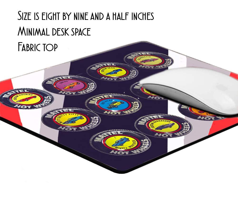Red Line Die Cast Car Collector Buttons Design Thin Rubber Backed Square Mouse Pad - Non-Slip Gaming Mousepad for Computer, Laptop & Notebook - Perfect for Office, Home & Gaming Desk Setup