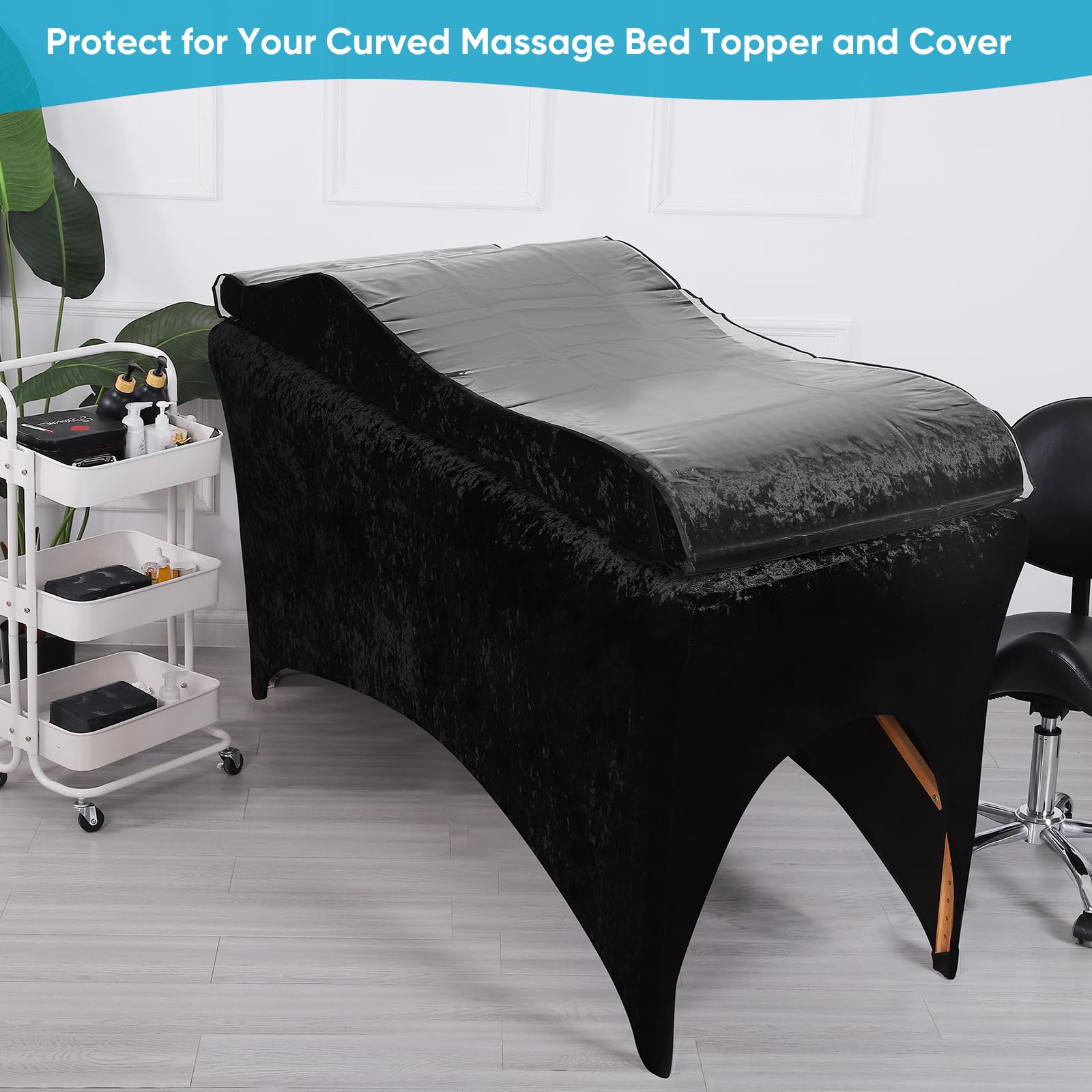 Clear Plastic Waterproof Protector for Curved Lash Bed Topper - Massage Table Cover for Spa & Salon Use | Shields from Moisture & Stains
