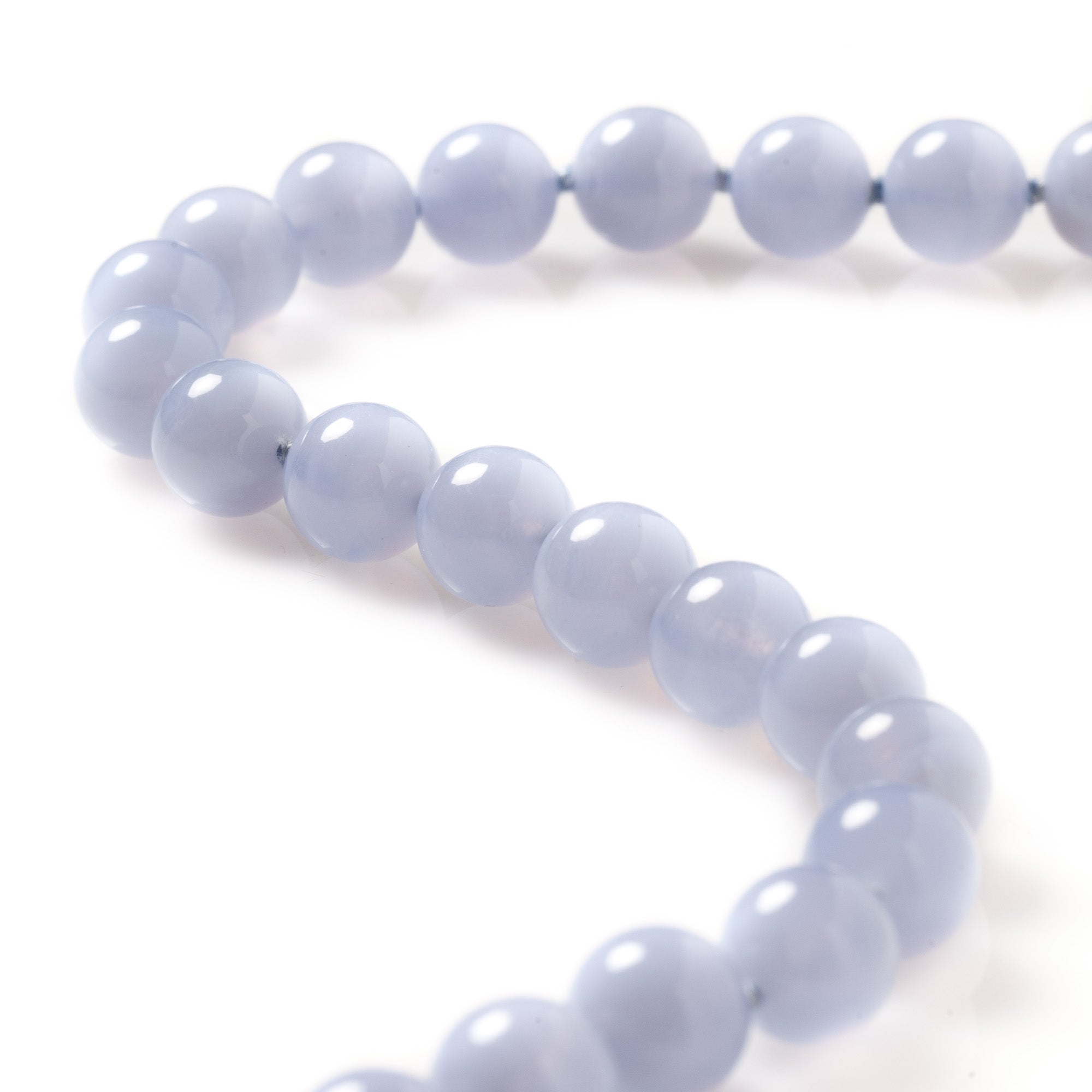 12mm Blue Lace Agate & Gold Necklace for Women - Elegant Healing Crystal Jewelry Gift for Birthday, Anniversary & Special Occasions