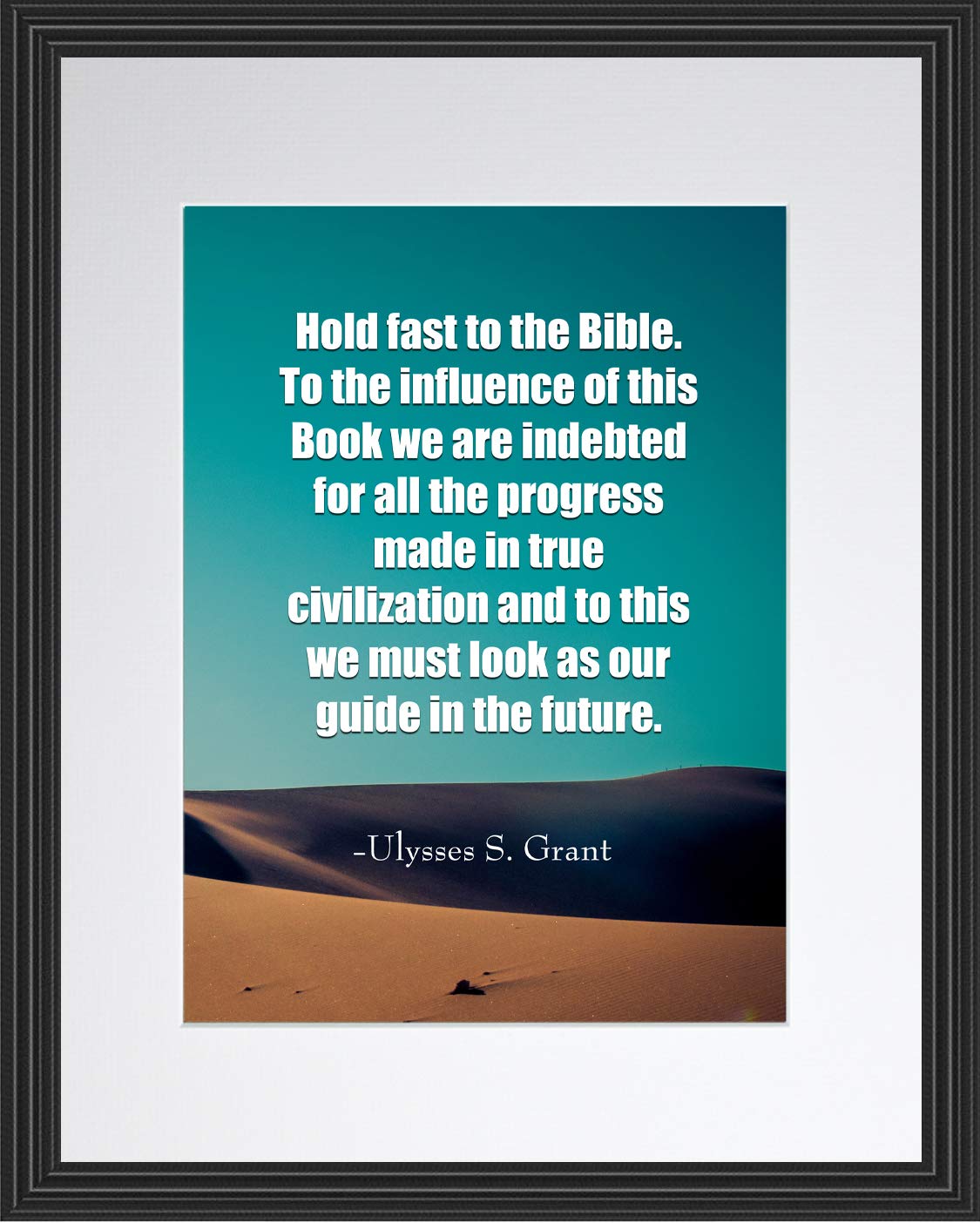 Ulysses S. Grant Bible Quote Framed Print (8x10) - Home & Office Decor