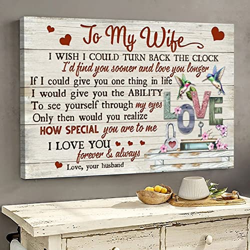 Personalized Hummingbird Couple 'I Love You Forever' Poster & Canvas - Romantic Valentine's Day Gift for Wife, Girlfriend, Women - Perfect for Home Decor, Christmas, Anniversary, Birthday & Wedding (Set of 10) - Ideal for Bedroom, Living Room & Romantic Surprises