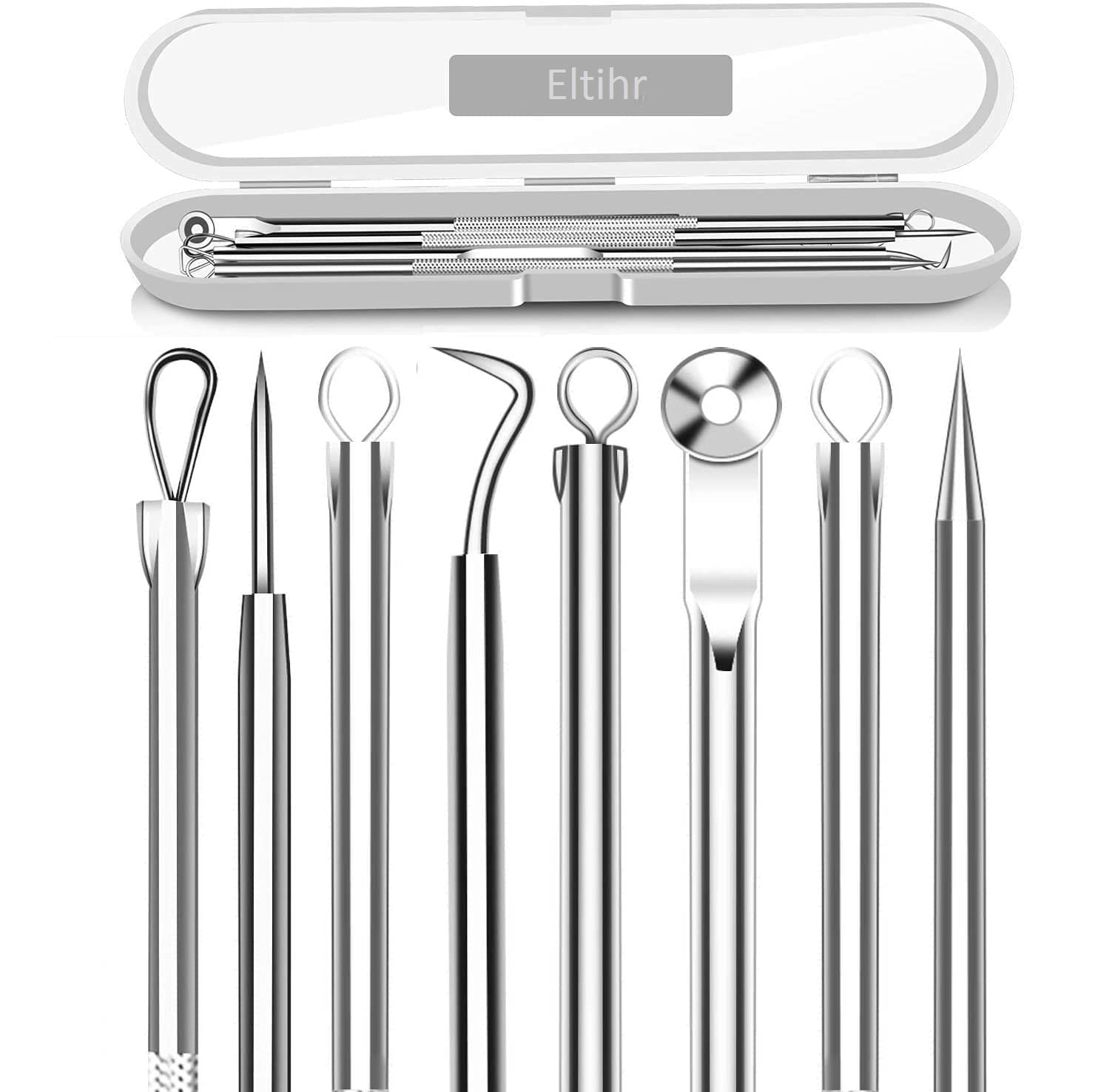 Eltihr 4-Piece Acne Needle Tool Set - Stainless Steel Blackhead & Pimple Remover Kit with Comedone Extractor & Tweezers for Blemish Treatment - Perfect for Home Skincare & Facial Care
