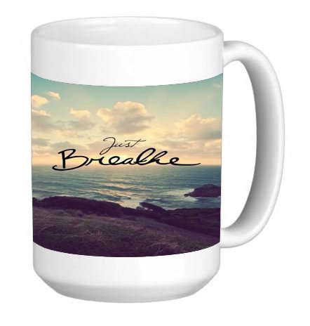 Trendy Sea & Sky Inspirational Quote Design 15oz Ceramic Coffee Mug - Perfect for Home, Office & Gift Giving
