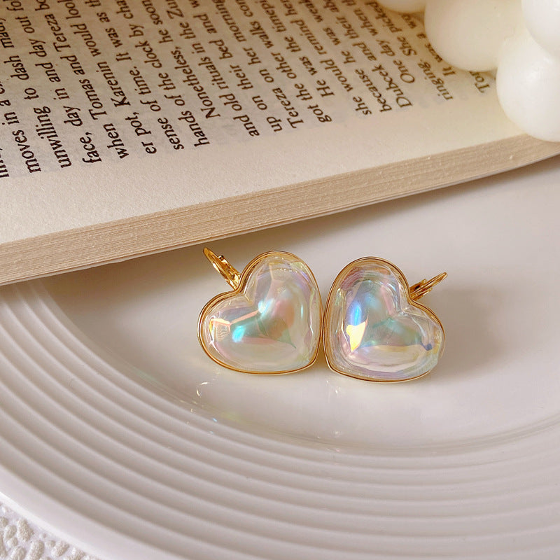 Dainty Puffed Heart Pearl Level Back Hoop Earrings for Women | A7403 | Elegant Jewelry for Date Night, Wedding & Special Occasions