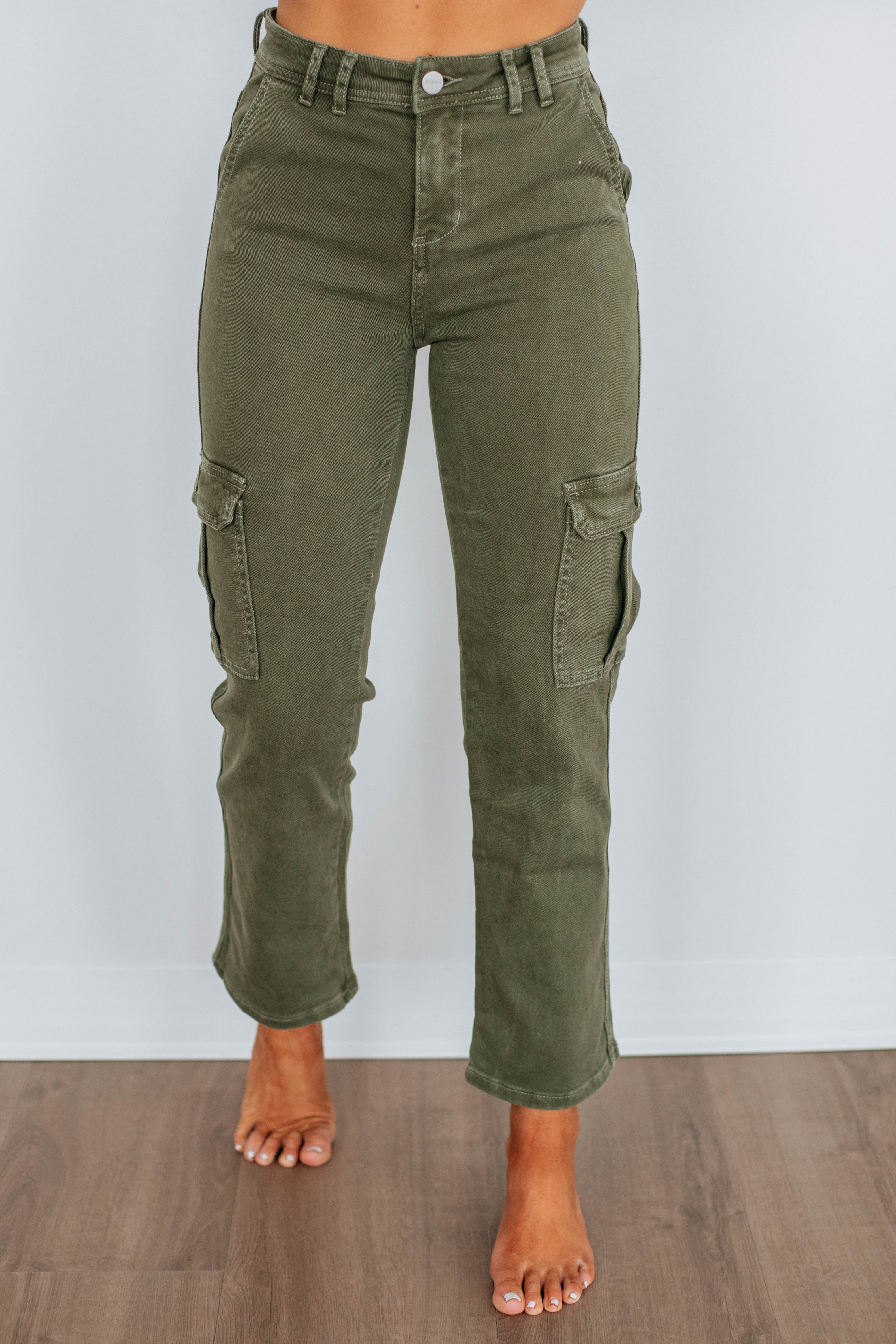 Hadley Risen Cargo Pants for Men - Stretch Comfort Fit Moss Green Work Jeans | Outdoor Hiking, Casual Wear & Workwear