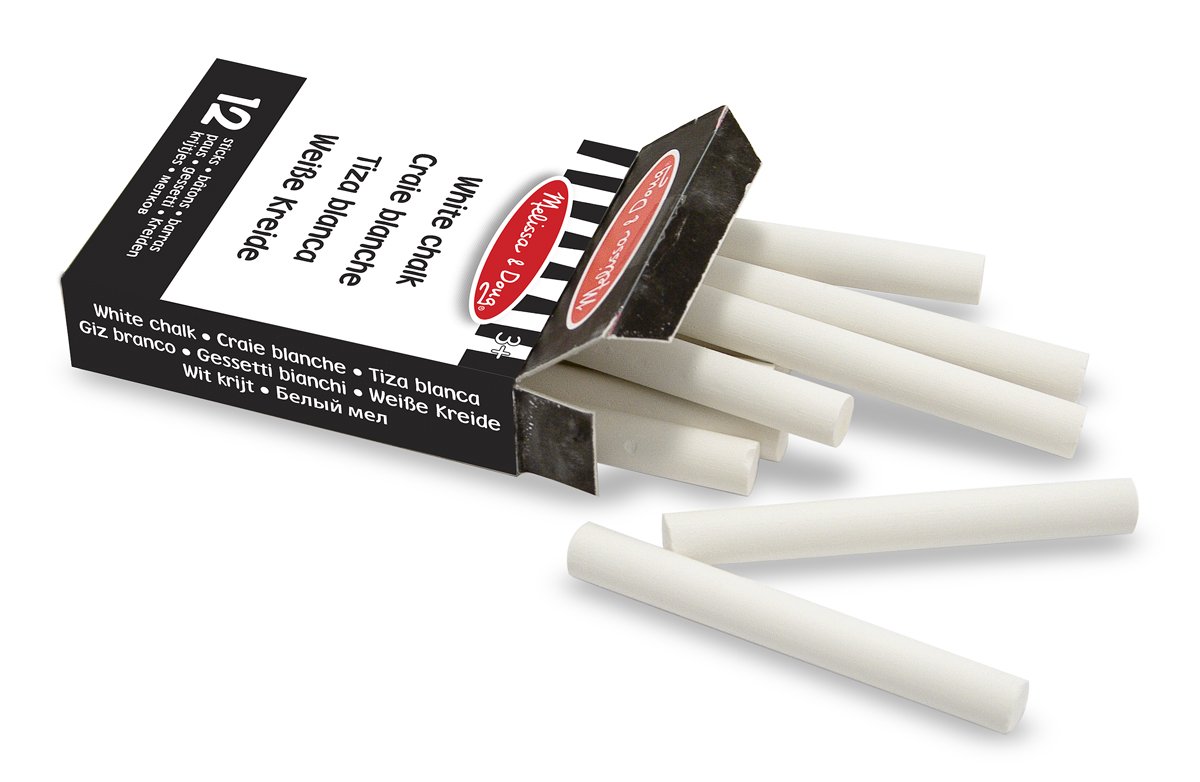 Melissa & Doug White Chalk Set - 12 Piece Non-Toxic Chalk for Kids | Perfect for Sidewalk Drawing, Classroom Activities & Outdoor Play