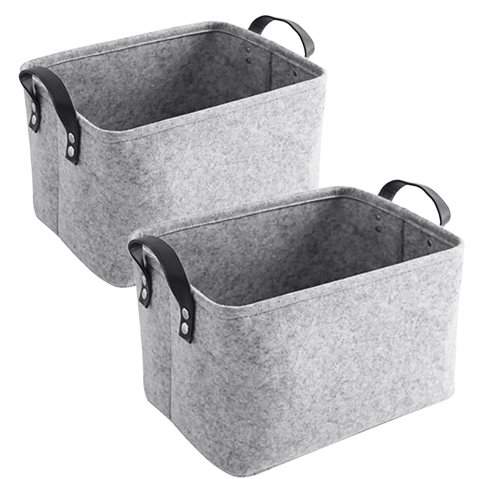 Foldable Laundry Basket with Leather Handles - Extra Large Heavy Duty Felt Hamper for Clothes, Toys & Home Organization | Perfect for Laundry Room, Bedroom, Dorm & Closet Storage