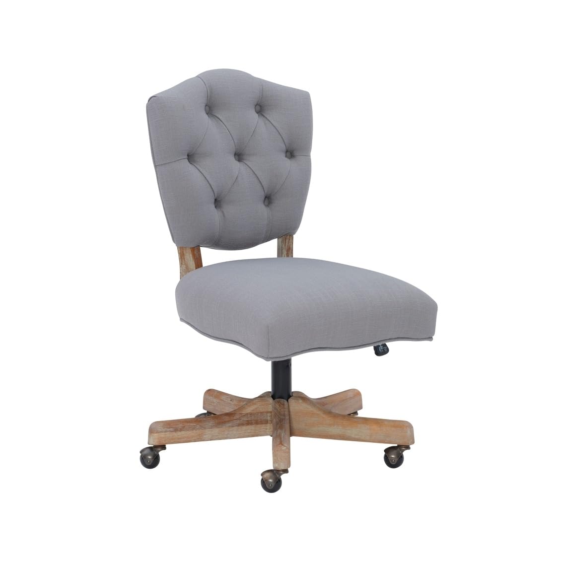 Linon Hazel Grey Office Chair - Ergonomic Mesh Back Executive Chair with Adjustable Height & Lumbar Support for Home & Office Workspace