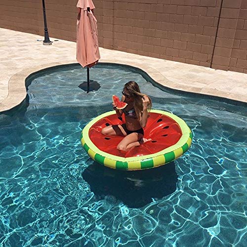 Swimline Watermelon Slice Floating Pool Island - 60-Inch Inflatable Pool Float for Adults & Kids - Fun Summer Pool Party Accessory (Red/Green)