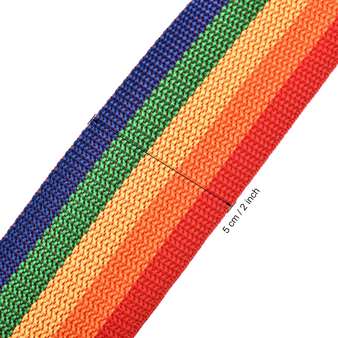uxcell 4Mx5cm Adjustable Luggage Strap with Buckle - Durable PP Suitcase Belt for Travel (Red, Orange, Yellow, Green, Blue) - Secure & Organize Luggage During Air Travel, Road Trips & Train Journeys