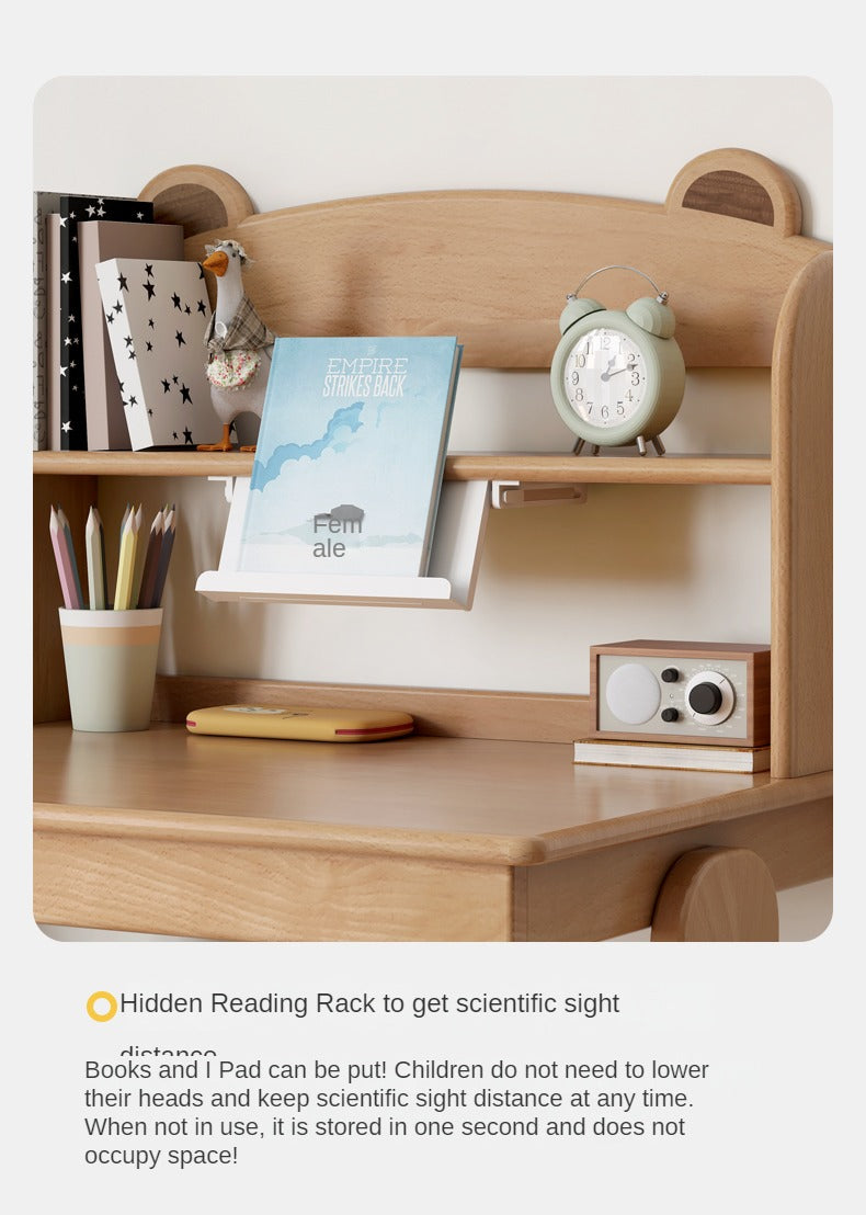 Premium Oak & Beech Solid Wood Multi-Layer Desktop Shelf - Sturdy & Stylish Organizer for Home Office, Study, or Workspace - Perfect for Books, Plants, and Office Supplies