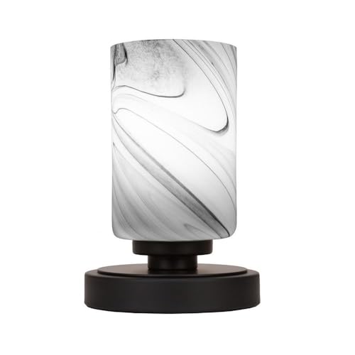 Toltec Lighting Luna Accent Table Lamp - Matte Black Finish (51-MB-3009) | Modern Bedside & Living Room Decor for Home & Office