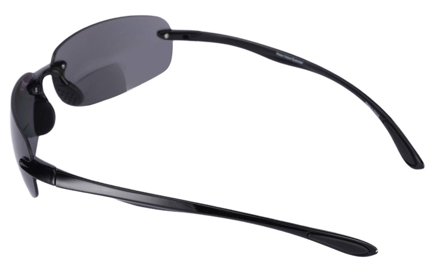 Lightweight Polarized Bifocal Reading Sunglasses for Men & Women - 2 Pack Sport Wrap Sunglasses with UV Protection - Perfect for Driving, Fishing & Outdoor Activities