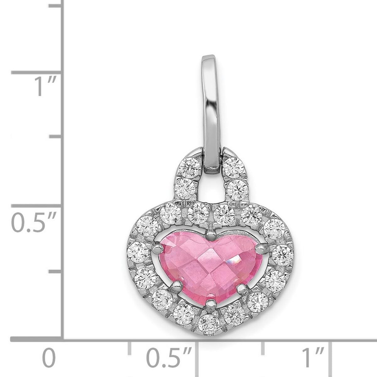 925 Sterling Silver Pink & Clear CZ Heart Pendant Necklace for Women - 27x16mm Cubic Zirconia Simulated Diamond Love Charm - Elegant Gift for Valentine's Day, Anniversary & Special Occasions
