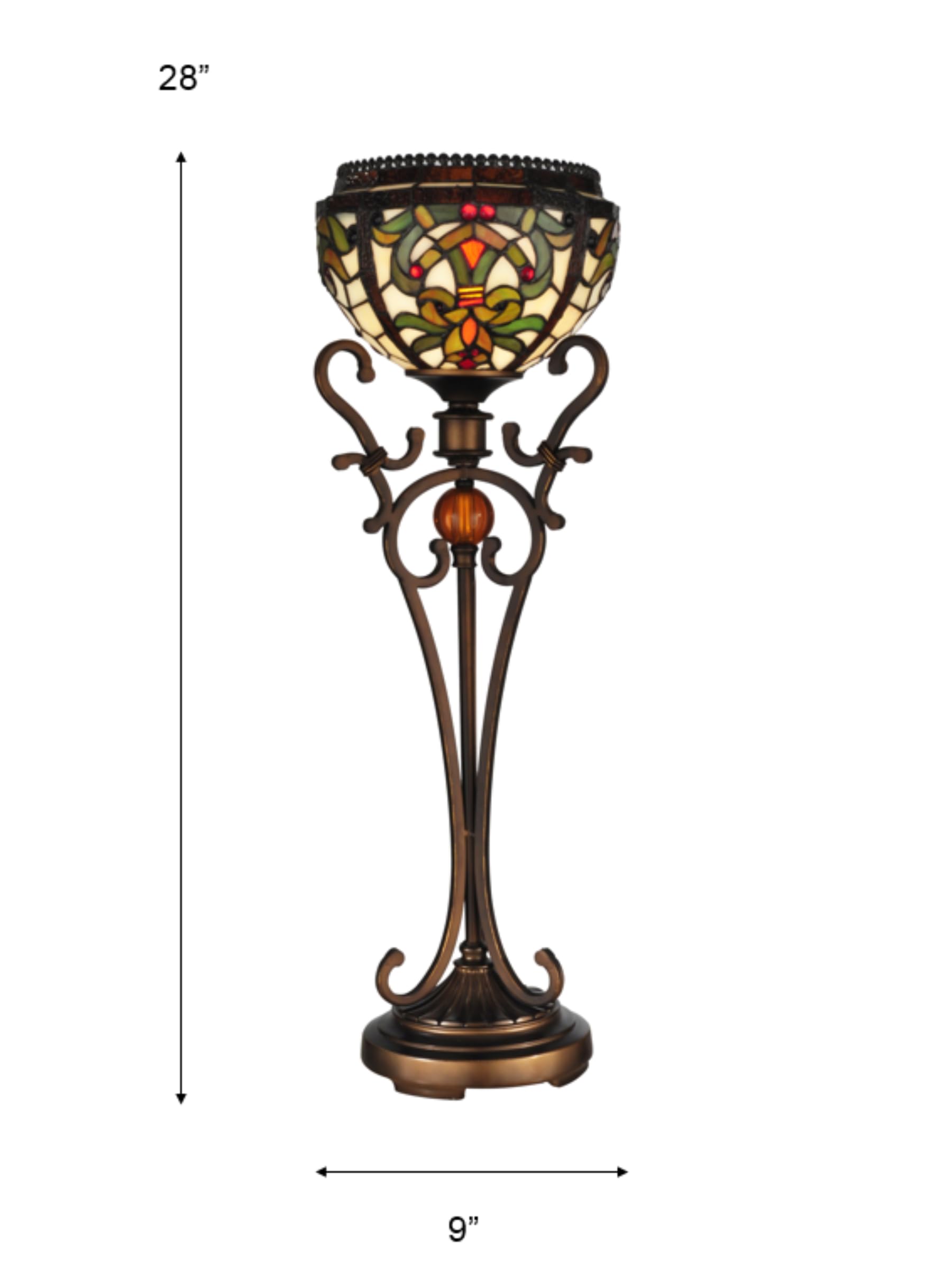 Dale Tiffany TB101113 Tiffany Style Table Lamp - Antique Golden Bronze Finish, 9 Inch Height, Mica Shade - Perfect for Living Room, Bedroom, or Office Decor