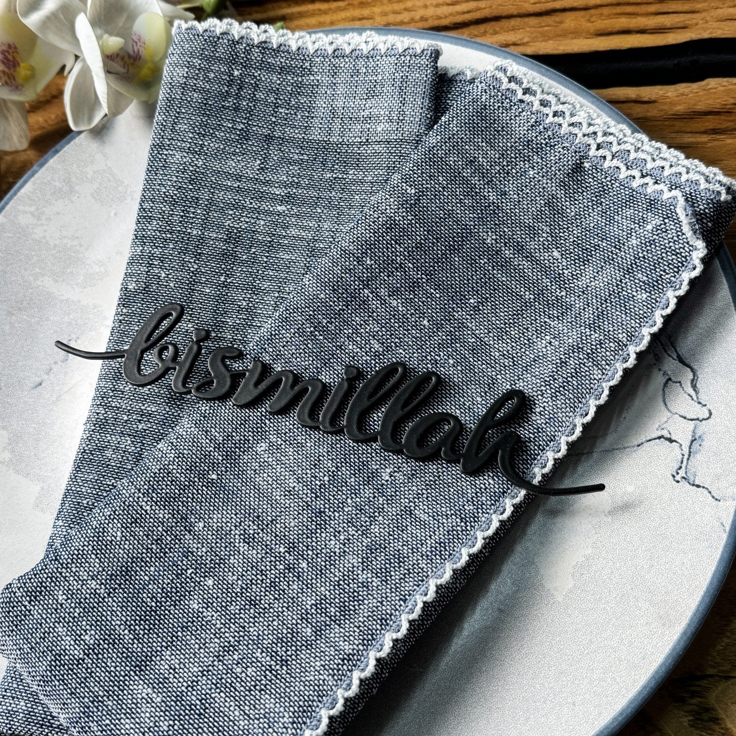 Bismillah Metal Napkin Holder - Elegant Iftar & Eid Dinner Table Decor for Ramadan & Islamic Celebrations - Perfect for Holiday Dining, Party Centerpieces & Home Decoration