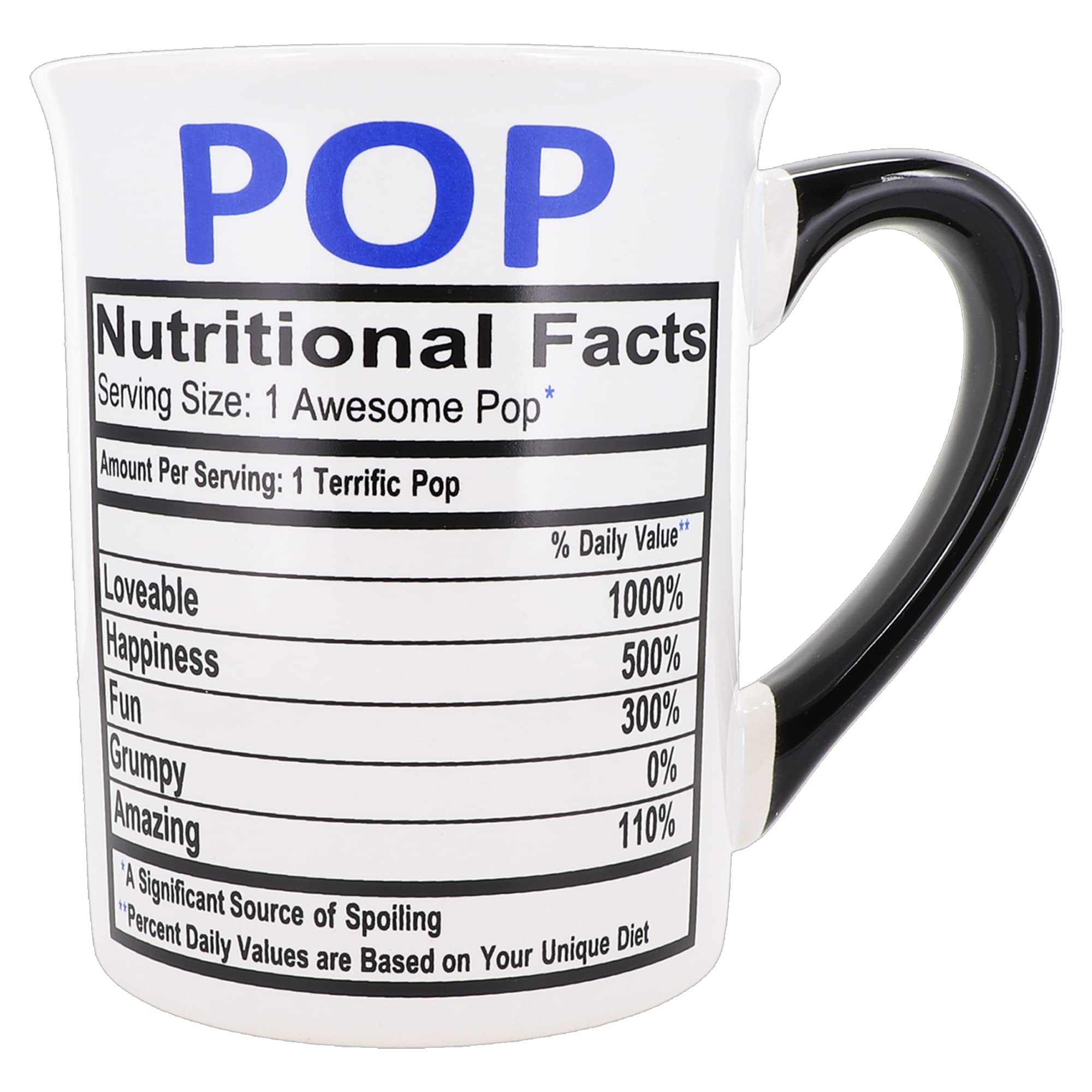 16oz Pop Papa Ceramic Coffee Mug - Funny Novelty Gift for Men, Dad & Grandpa | Perfect for Home, Office & Coffee Table Decor | Great Christmas, Birthday & Father's Day Gift Idea