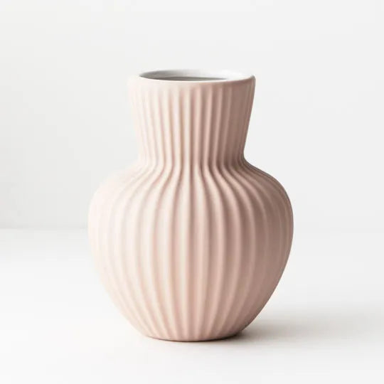 Palina Soft Pink Ceramic Vase - Elegant Home Decor for Living Room, Bedroom & Wedding Centerpieces