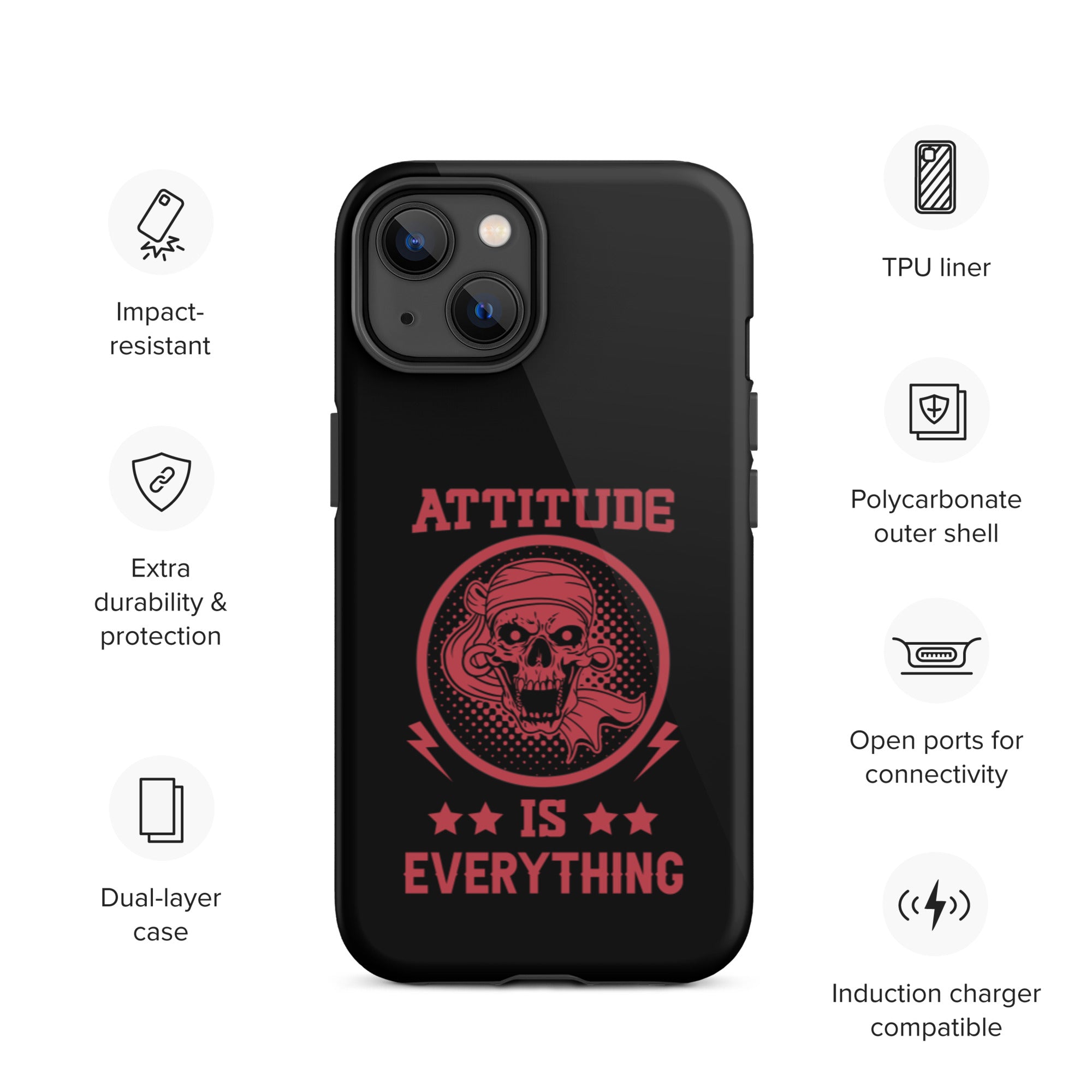 Attitude Is Everything - Durable & Shockproof iPhone Case for Protection - Perfect for Outdoor, Travel & Daily Use