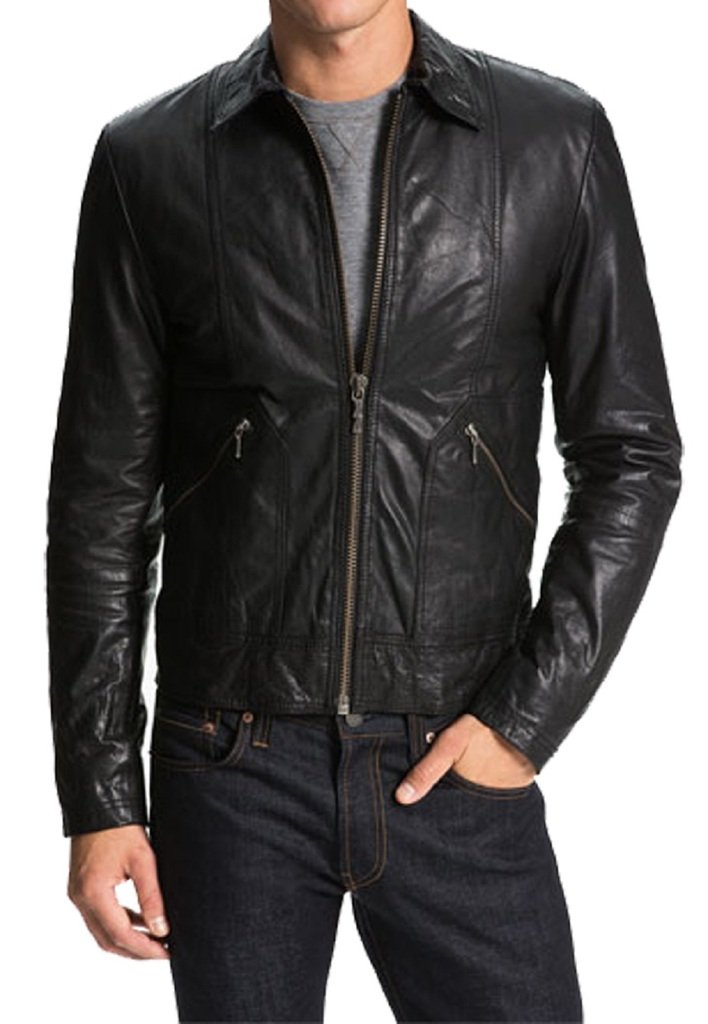 Men's Slim Fit Leather Motorcycle Jacket - KL257 Black Biker Coat for Riding & Casual Wear | Durable Genuine Leather Jacket for Motorcycle Enthusiasts & Fashion Style