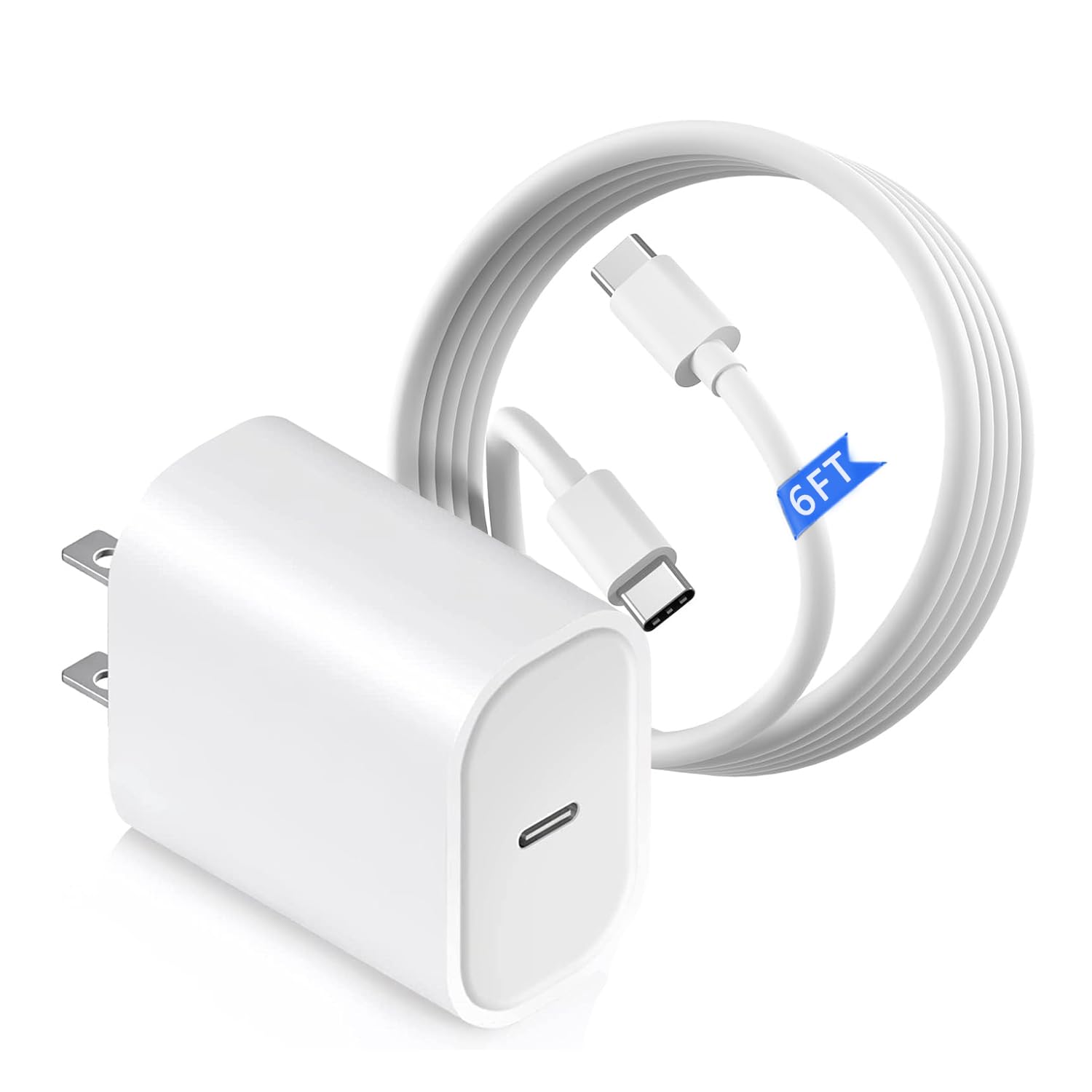 20W USB C Fast Charger for iPhone 16/16 Plus/16 Pro/16 Pro Max/iPhone 15/15 Pro Max - PD Charging Block with Type C Cable - Perfect for Home, Office & Travel Charging