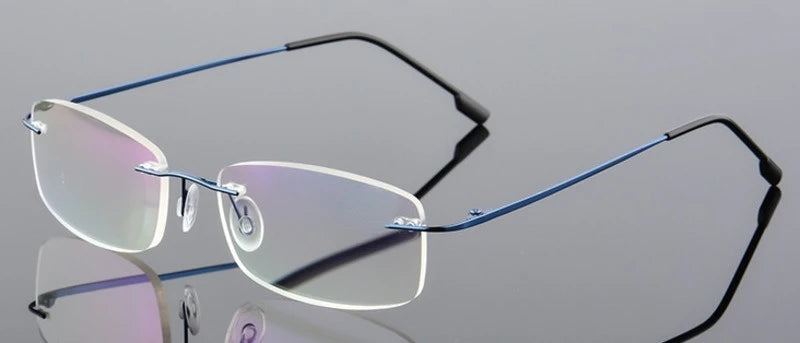 Brightzone Women's Rimless Square Copper Reading Glasses 71202 - Lightweight Blue Light Blocking Readers for Computer Work, Reading & Office Use