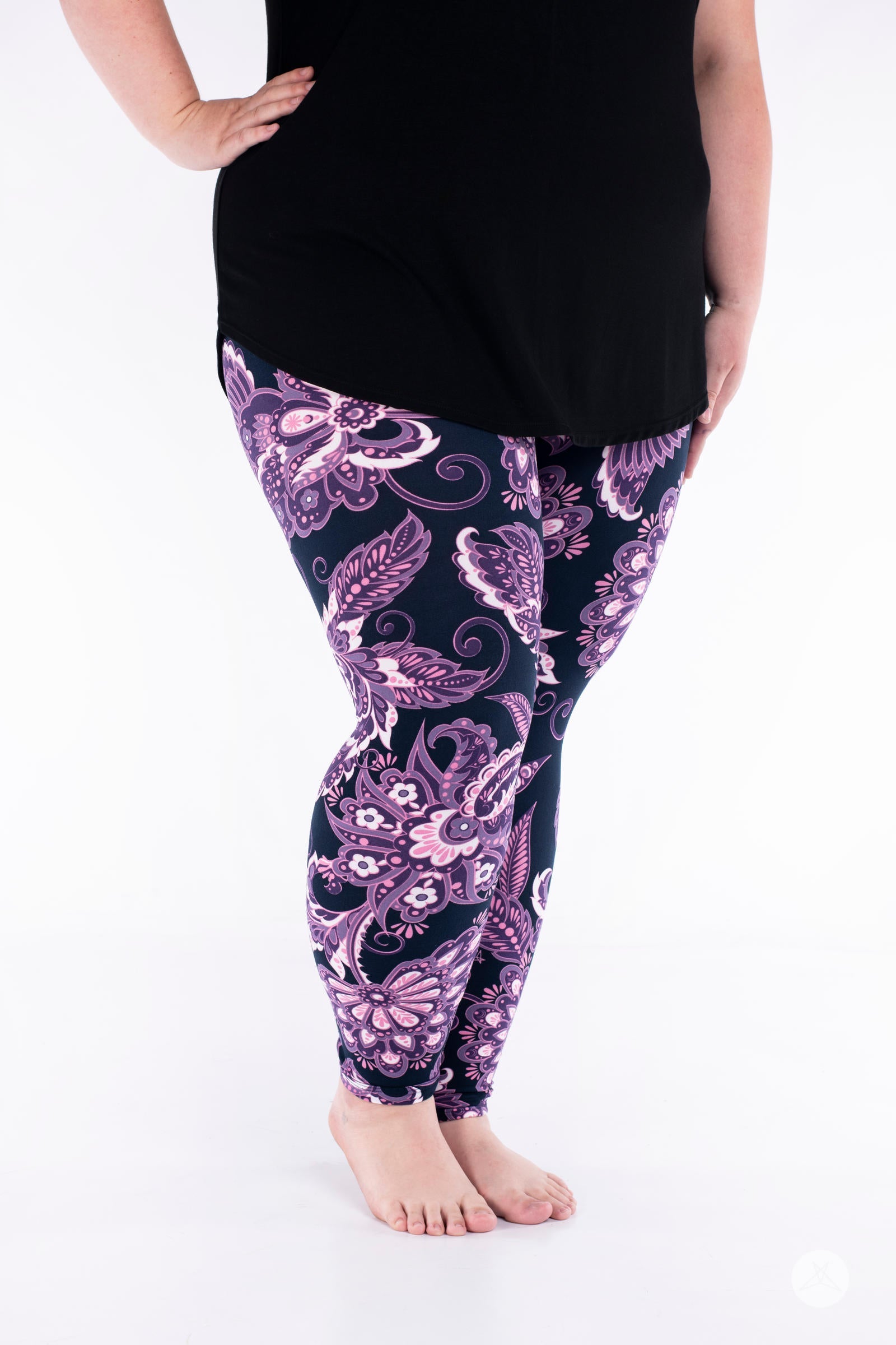 Violet Vibes High Waist Yoga Leggings for Women - Soft Stretchy Workout Pants for Running, Gym & Lounge