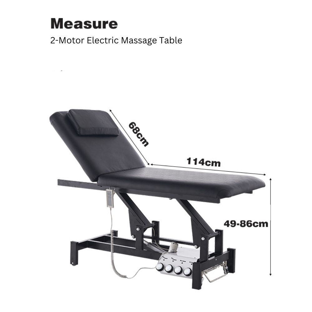 Greenlife Thomas I 2 Motor Electric Massage Table with 4 Wheels - Adjustable Height Professional Massage Bed with Foot Pedal & Paper Roll Holder - Perfect for Spa, Clinic & Home Use