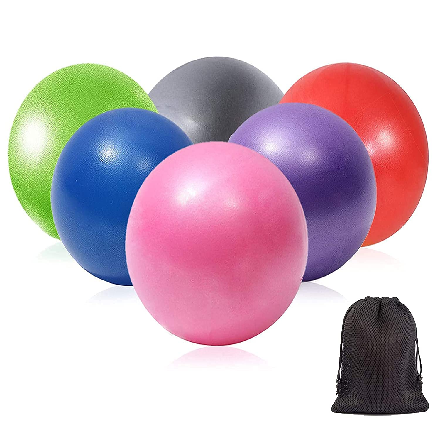 9 Inch Mini Yoga Balls - 6 Pack Exercise & Pilates Therapy Equipment for Home, Stability Training, Core Workouts | Perfect for Balance Barre, Physical Therapy, and Squishy Stress Relief at Home or Gym